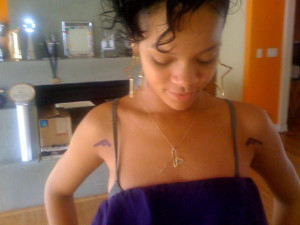 Rihanna Guns tattoo